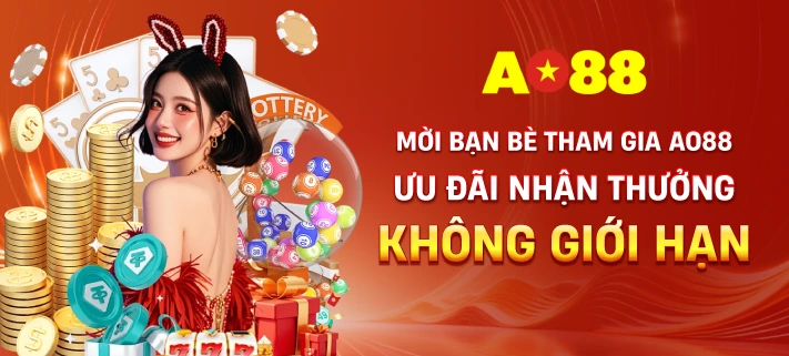 Mời bạn bè tham gia Ao88 ưu đãi nhận thưởng không giới hạn